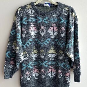Justin Allen Vintage ‘80s and ‘90s Graphic Crewneck Sweater, Size Small